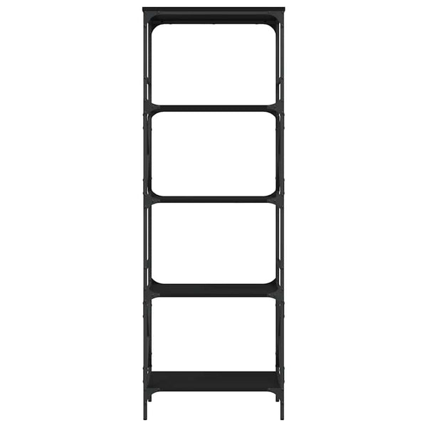 Schwarzes Bücherregal mit 5 Böden