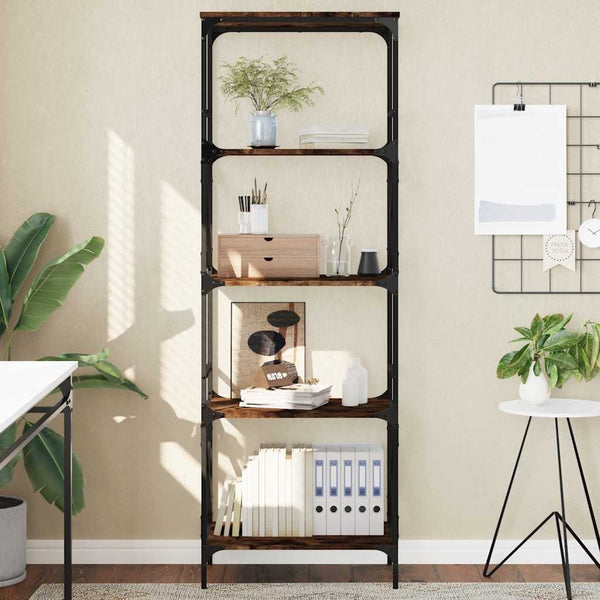 Bücherregal Räuchereiche, 5 Böden, 171 cm hoch