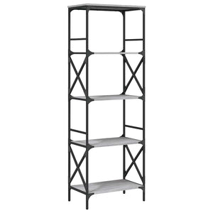 Bücherregal Grau Sonoma 5 Böden 171 cm