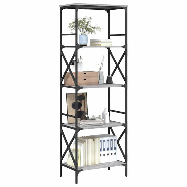 Bücherregal Grau Sonoma 5 Böden 171 cm