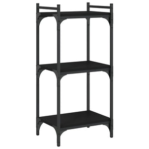 Schwarzes Bücherregal mit 3 Böden