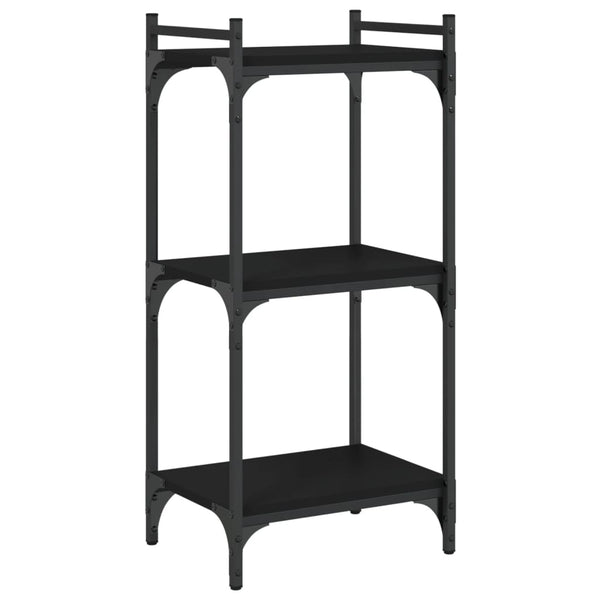 Schwarzes Bücherregal mit 3 Böden