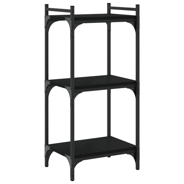 Schwarzes Bücherregal mit 3 Böden
