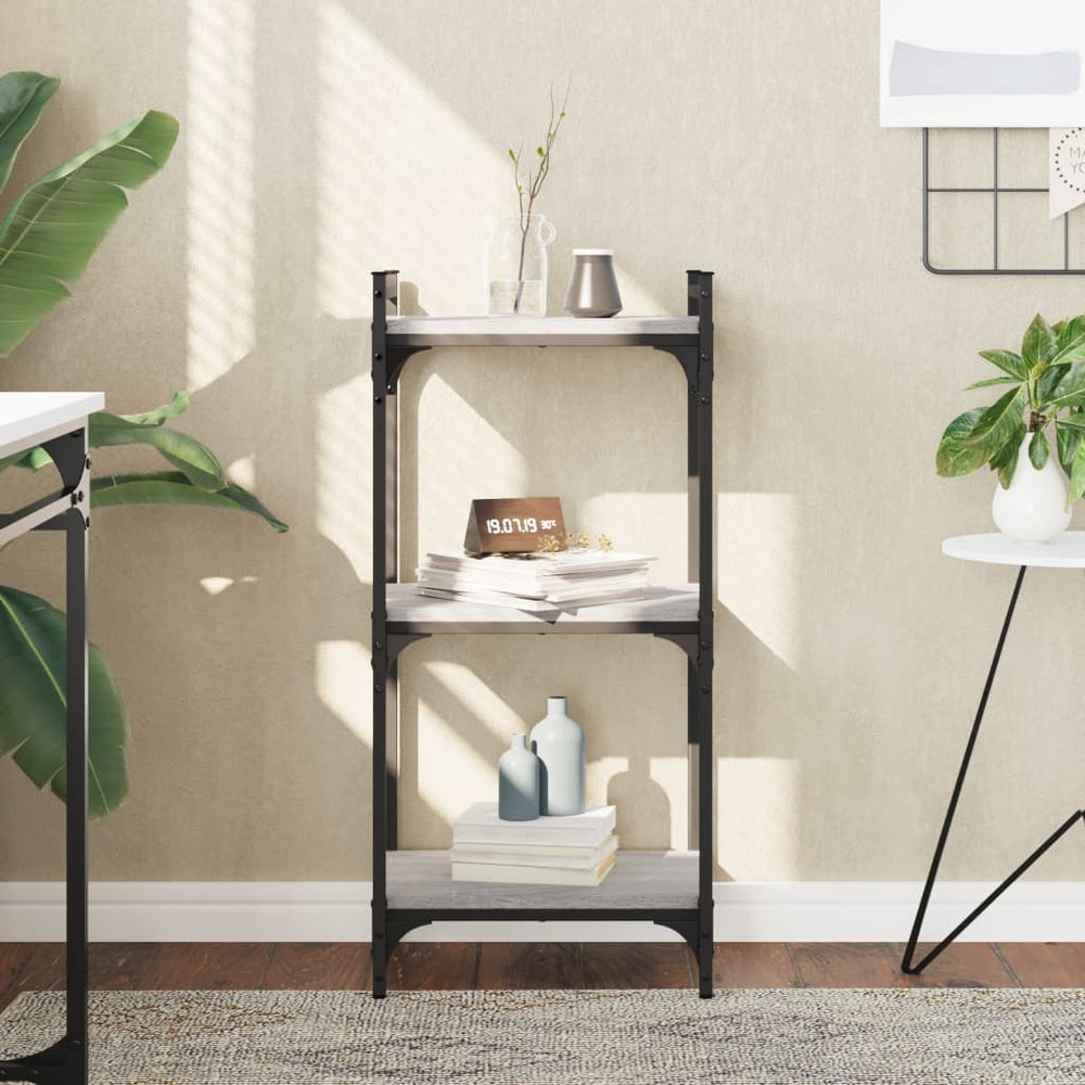 vidaXL Étagère à livres 3 niveaux Gris Sonoma 40x30x86 cm Bois d'ingénierie