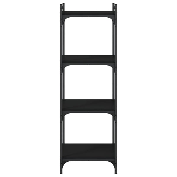 Schwarzes Bücherregal mit 4 Böden