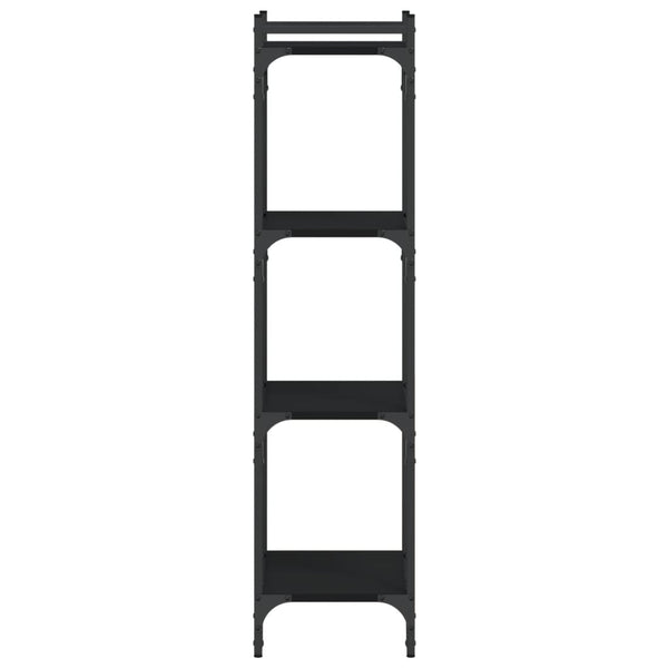 Schwarzes Bücherregal mit 4 Böden