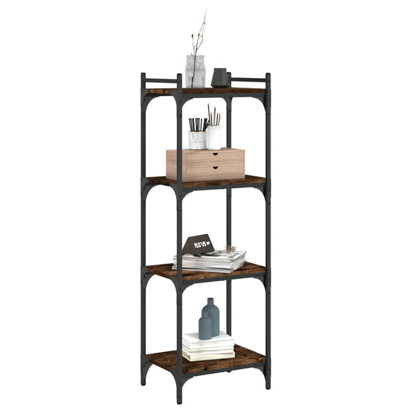 Bücherregal Räuchereiche, 4 Böden, 120 cm hoch