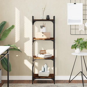 Bücherregal Räuchereiche, 4 Böden, 120 cm hoch