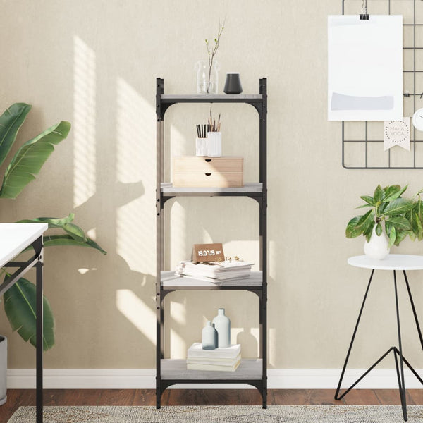 Bücherregal Grau Sonoma 4 Böden 40x120 cm