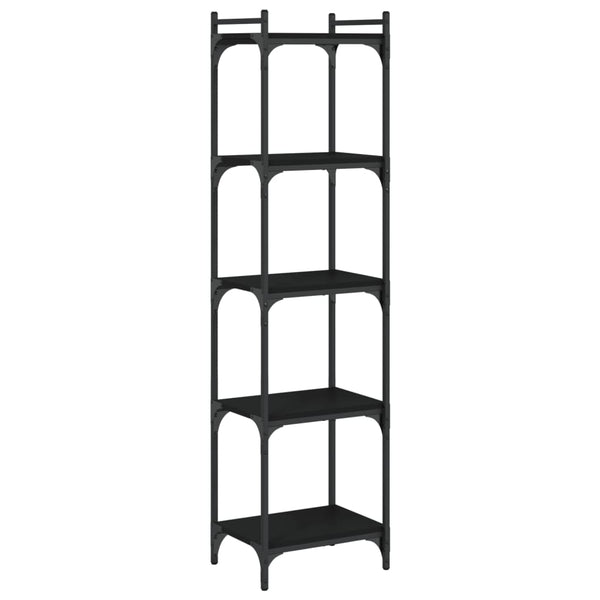Schwarzes Bücherregal mit 5 Böden