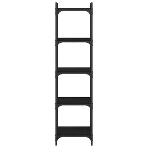 Schwarzes Bücherregal mit 5 Böden