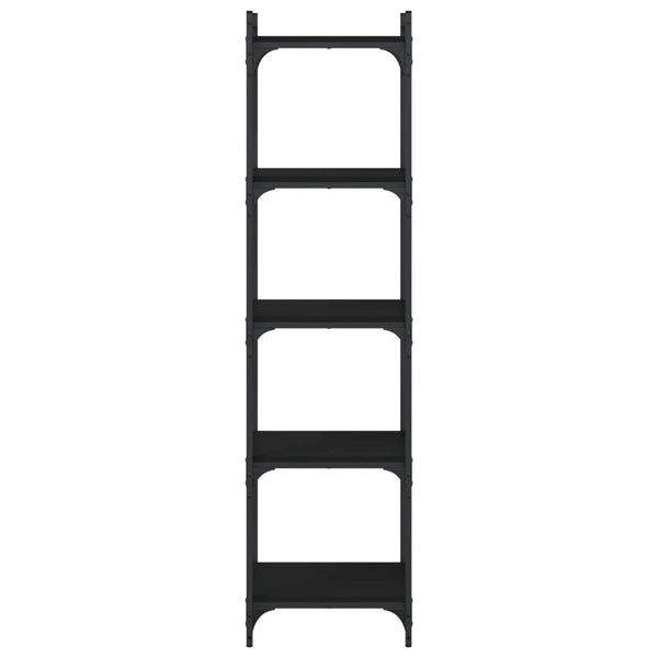 Schwarzes Bücherregal mit 5 Böden