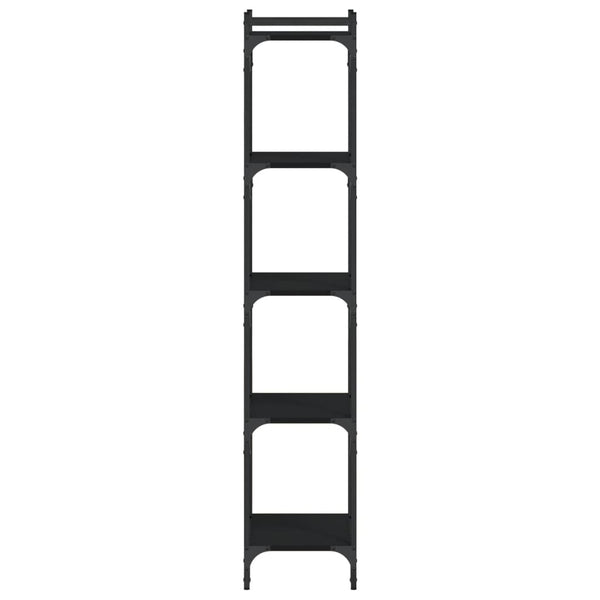 Schwarzes Bücherregal mit 5 Böden