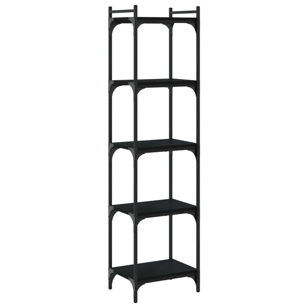 Schwarzes Bücherregal mit 5 Böden