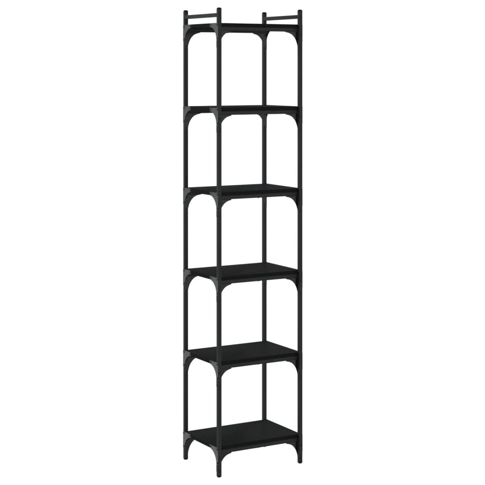 vidaXL Bibliothèque à 6 étagères noir 40x30x188 cm en bois d'ingénierie