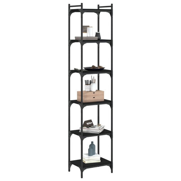 Bücherregal Schwarz mit 6 Böden