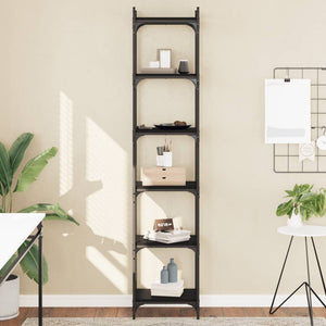 Bücherregal Schwarz mit 6 Böden