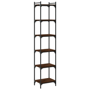 Bücherregal Braun Eiche-Optik mit 6 Böden