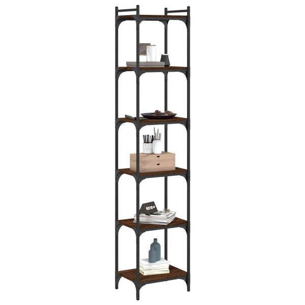 Bücherregal Braun Eiche-Optik mit 6 Böden