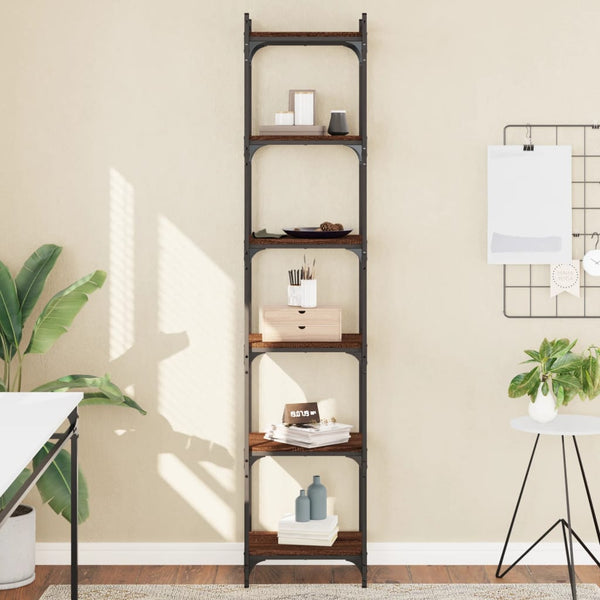 Bücherregal Braun Eiche-Optik mit 6 Böden