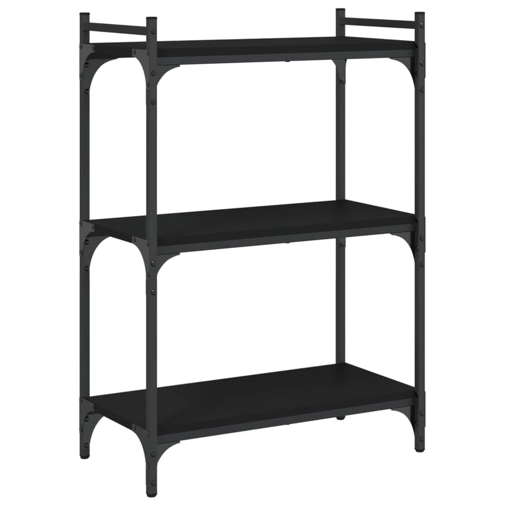 vidaXL Bibliothèque à 3 étagères Noir 60x30x86 cm Bois d'ingénierie