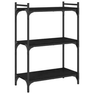 Schwarzes Bücherregal mit 3 Böden