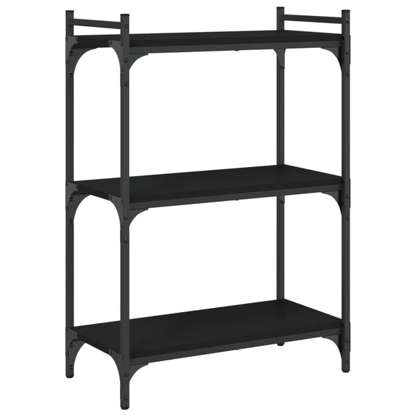 Schwarzes Bücherregal mit 3 Böden
