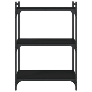Schwarzes Bücherregal mit 3 Böden