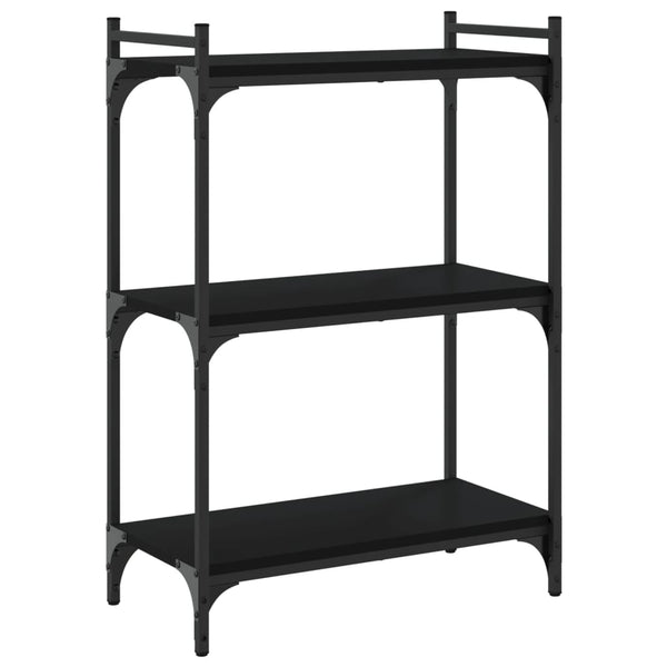 Schwarzes Bücherregal mit 3 Böden