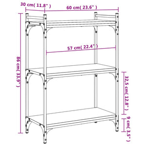Bücherregal Grau Sonoma 60x30x86 cm