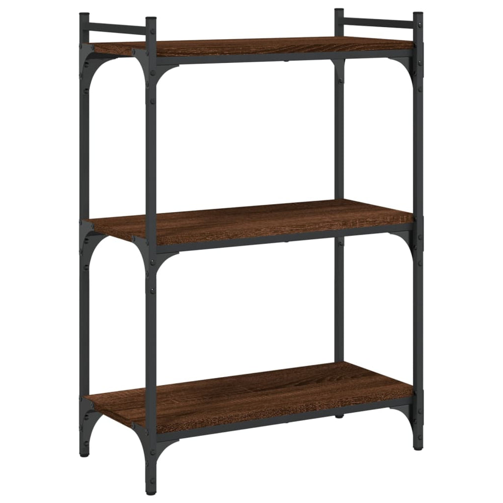 vidaXL Étagère à Livres à 3 Niveaux Effet Chêne Marron 60x30x86cm Bois d'ingénierie