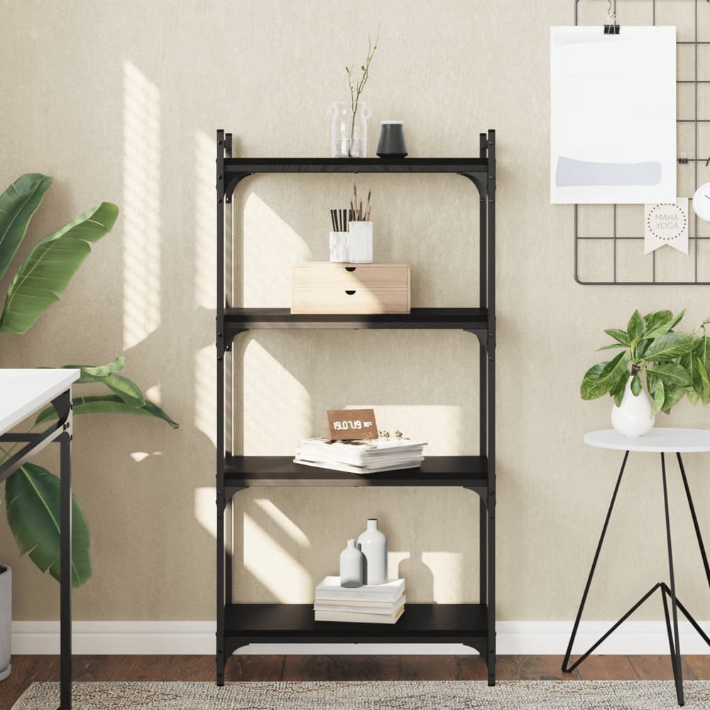 vidaXL Bibliothèque à 4 étagères Noir 60x30x120 cm Bois d'ingénierie