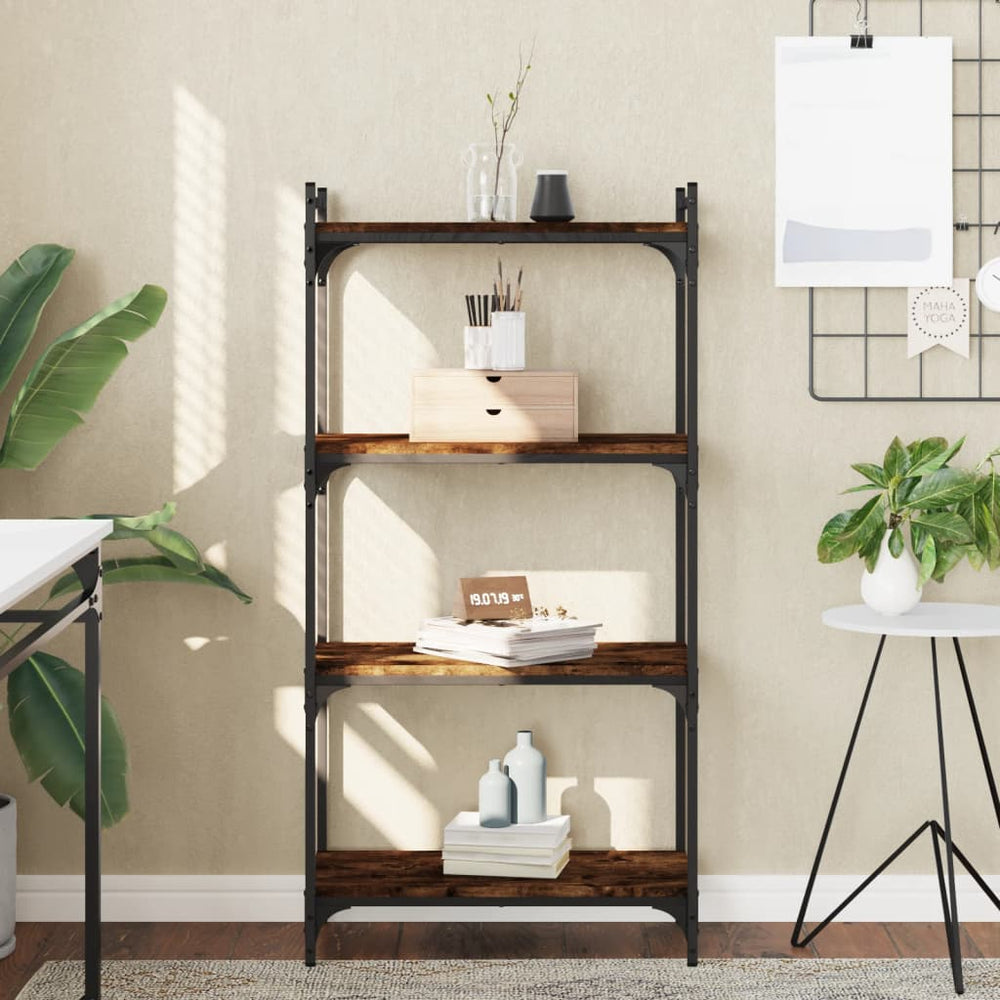 vidaXL Bibliothèque à 4 étagères Chêne fumé 60x30x120 cm Bois d'ingénierie