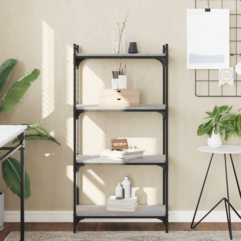 vidaXL Étagère à livres 4 niveaux gris Sonoma 60x30x120 cm en bois d'ingénierie