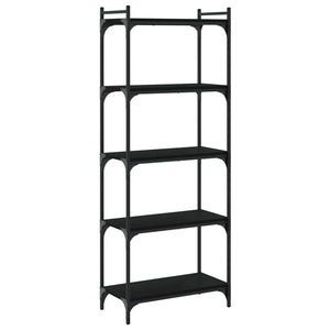 Schwarzes Bücherregal mit 5 Böden