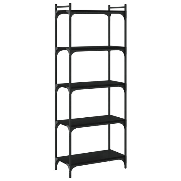 Schwarzes Bücherregal mit 5 Böden