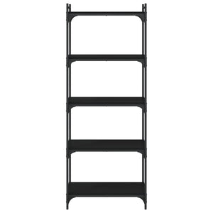 Schwarzes Bücherregal mit 5 Böden