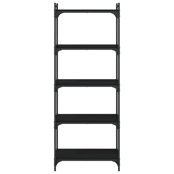 Schwarzes Bücherregal mit 5 Böden
