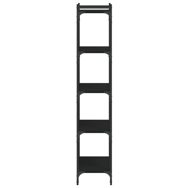 Schwarzes Bücherregal mit 5 Böden