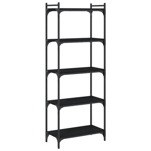 Schwarzes Bücherregal mit 5 Böden