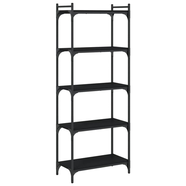 Schwarzes Bücherregal mit 5 Böden