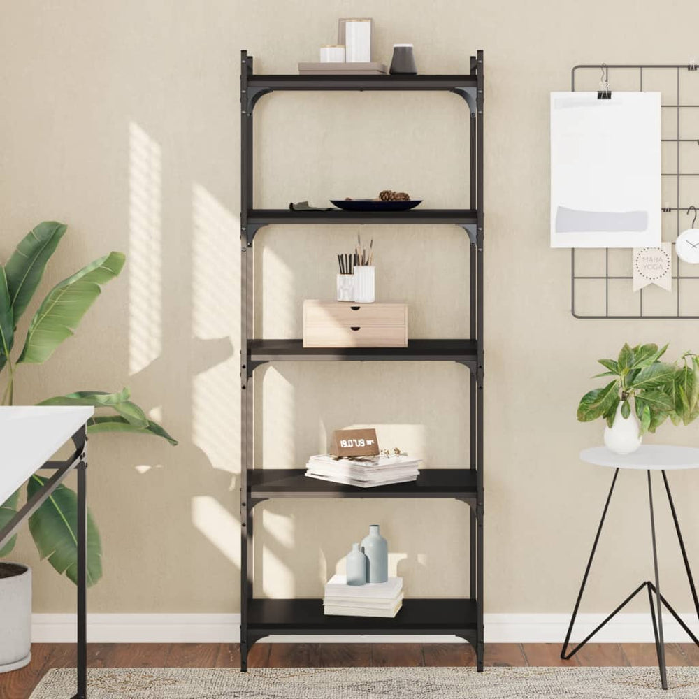 vidaXL Étagère à Livres 5 Niveaux Noir 60x30x154 cm Bois d'ingénierie