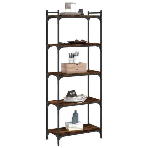 Bücherregal Räuchereiche, 5 Böden, 60x154 cm