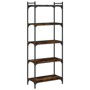 Bücherregal Räuchereiche, 5 Böden, 60x154 cm