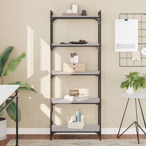 Bücherregal Grau Sonoma 60x30x154 cm