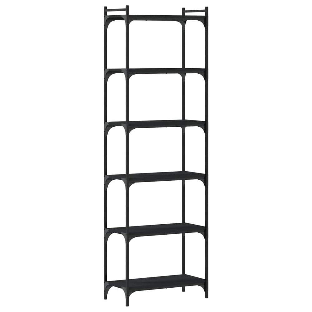vidaXL Bibliothèque 6 Étagères Noir 60x30x188 cm Bois d'ingénierie