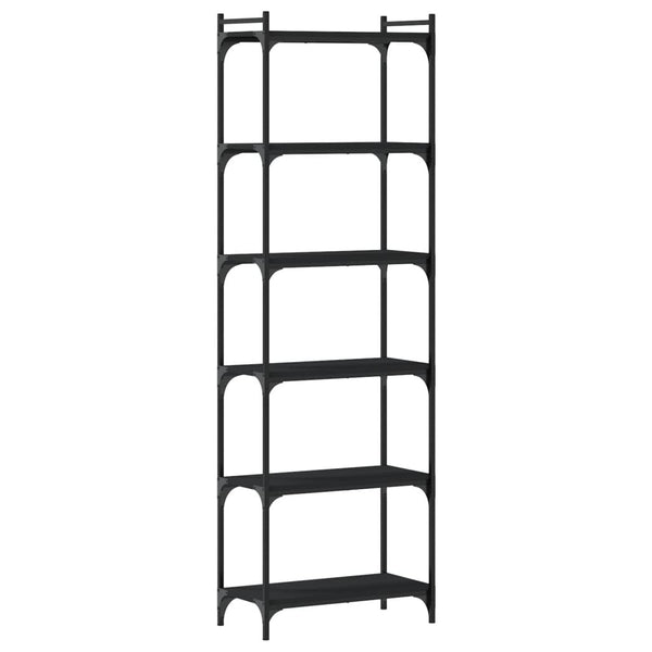 Bücherregal Schwarz mit 6 Böden