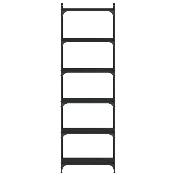 Bücherregal Schwarz mit 6 Böden