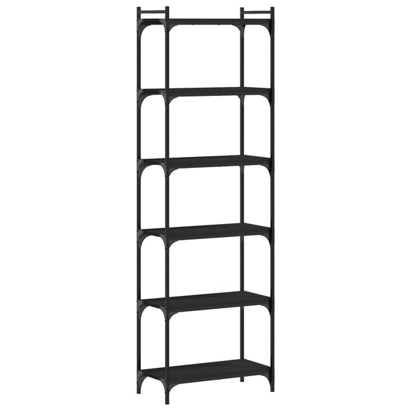 Bücherregal Schwarz mit 6 Böden
