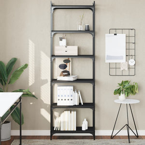 Bücherregal Schwarz mit 6 Böden